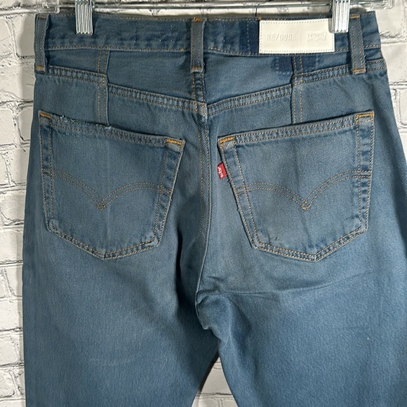 RE/DONE Levi’s Women's The 90’s Jean Relaxed High Rise Tinted Steel Blue Size 25 - Picture 3 of 16
